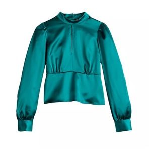 INTEMPO keyhole satin top